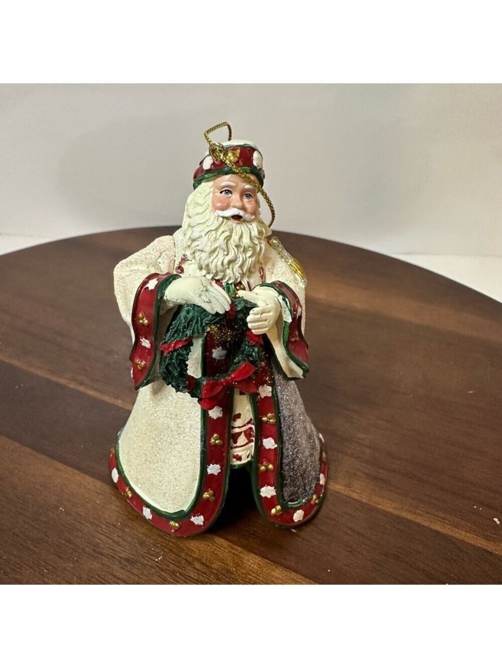 Thomas Kinkade Santa Ornament Ashton-Drake Galleries Wreath & Winter Scene Robe